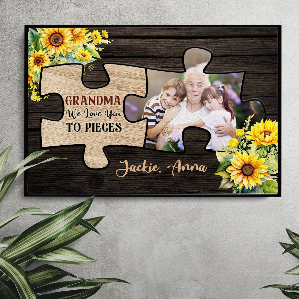 Posters, Prints, & Visual Artwork Personalized Mother's Day Grandma Puzzle - Custom Photo & Name Poster Canvas Print