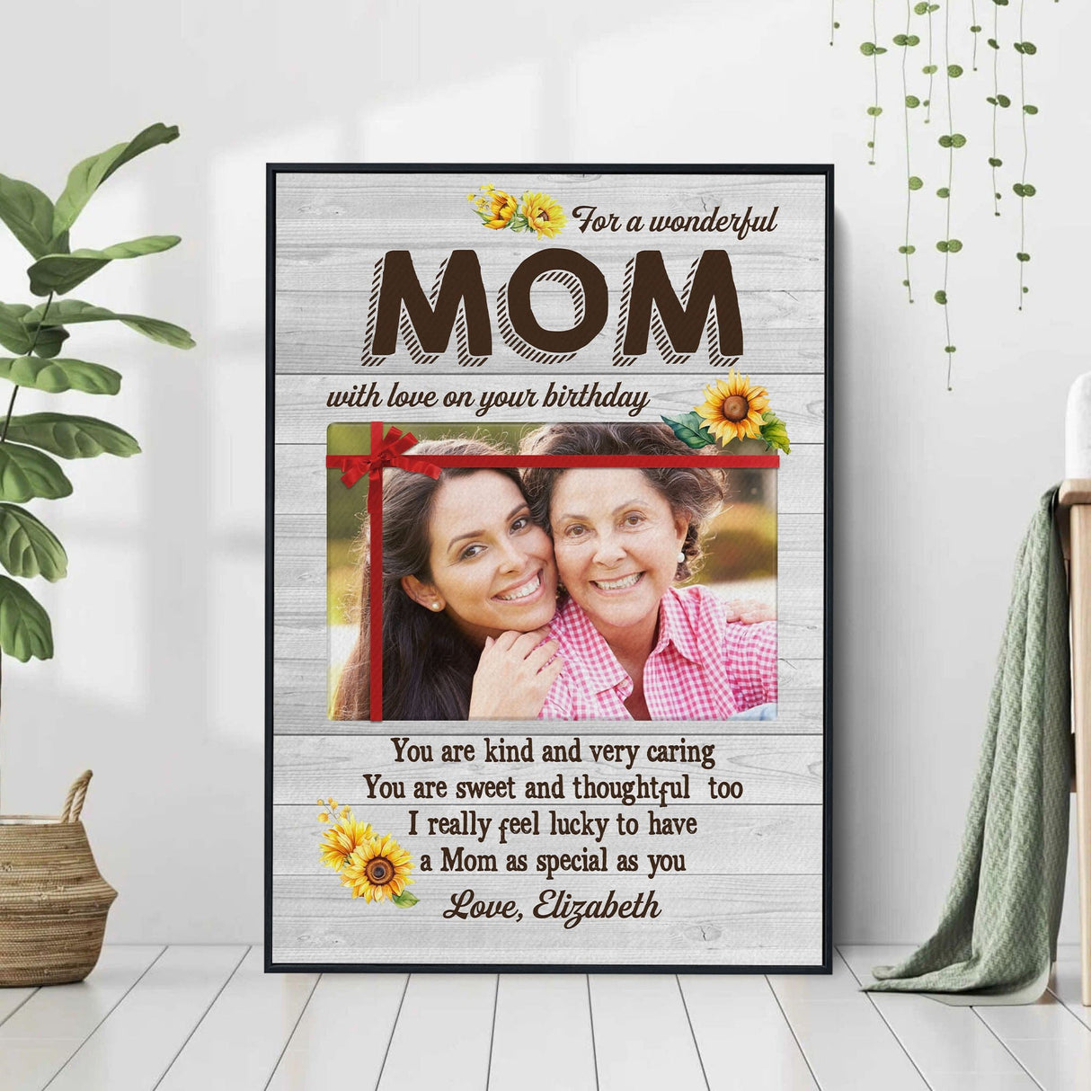Posters, Prints, & Visual Artwork Personalized Mother's Day For A Wonderful MOM - Custom Photo & Name Poster Canvas Print