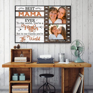 Posters, Prints, & Visual Artwork Personalized Mother's Day Best MAMA Ever - Custom Photo & Name Poster Canvas Print