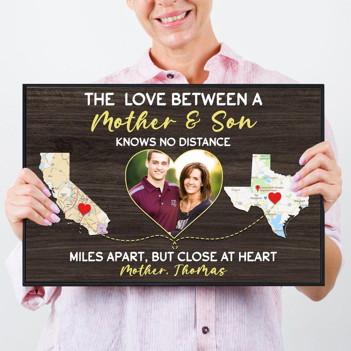 Posters, Prints, & Visual Artwork Personalized Mother's Day Mother & Son - Custom Photo & Name Poster Canvas Print