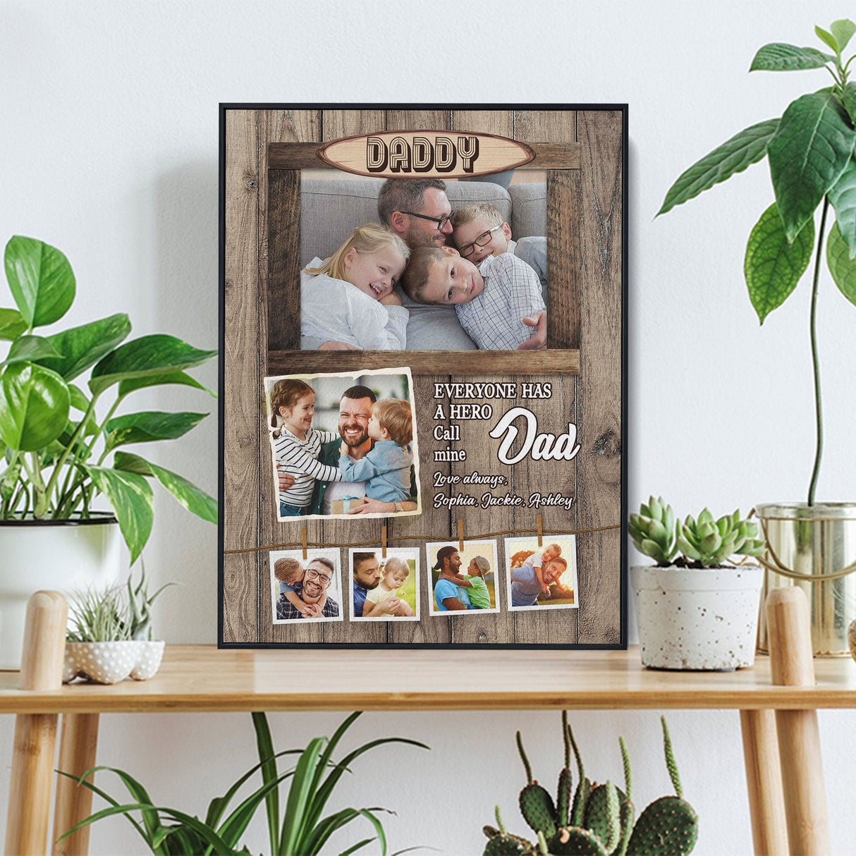 Posters, Prints, & Visual Artwork Personalized  Father's Day I Call Mine DAD - Custom Photo & Name Poster Canvas Print