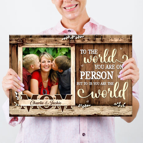 Posters, Prints, & Visual Artwork Personalized Mother's Day Mom Custom Photo - Custom Photo & Name Poster Canvas Print
