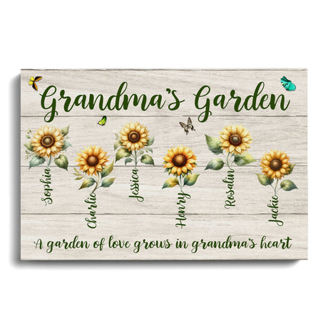 Posters, Prints, & Visual Artwork Personalized Mother's Day Grandma's Garden - Custom Photo & Name Poster Canvas Print