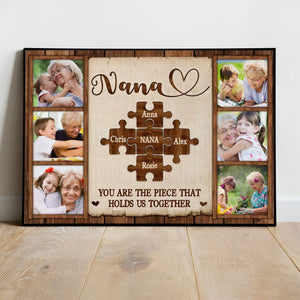 Posters, Prints, & Visual Artwork Personalized Mother's Day Family Puzzle - Custom Photo & Name Poster Canvas Print