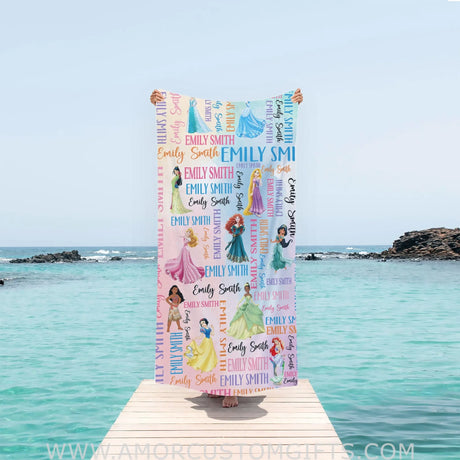 Towels Personalized Name Summer All Fairy Tale Princess Beach Towel