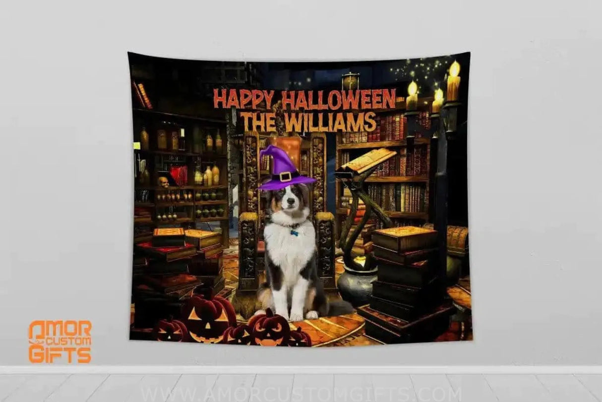 Blankets Personalized Pet Library Halloween Blanket | Custom Pet Body & Name Blanket
