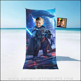 Towels Personalized Scifi Saga Star Wars Vader Boy Photo Beach Towel