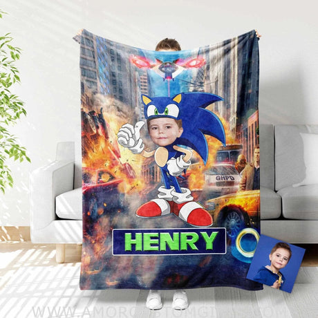 Blankets Personalized Sonic In Battles Boy Blanket | Custom Boy Blanket