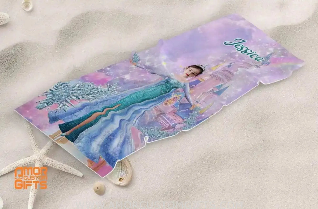 Towels Personalized Summer Fairy Tales Elsa Princess Beach Towel