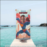 Towels Personalized Super Boy Japanese City Photo Beach Towel | Customized Name & Face Boy Towel