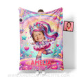 Blankets Personalized Surprise Doll Girl Dancing Blanket | Custom Name & Face Girl Blanket