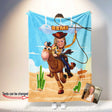 Blankets Personalized Toy Story Cowboy 4 Girl Photo Blanket | Custom Face & Name Blanket For Girls