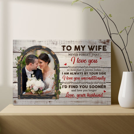 Posters, Prints, & Visual Artwork Personalized Valentine To My Wife - Custom Photo & Name Poster Canvas Print
