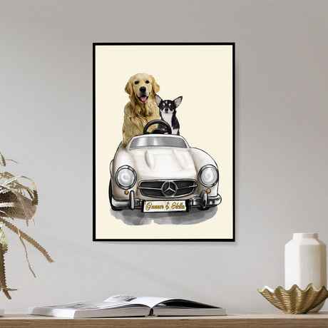 Posters, Prints, & Visual Artwork Pet Lovers - Luxury Car - Personalized Pet Poster Canvas Print