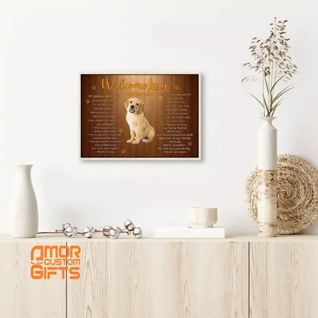 Posters, Prints, & Visual Artwork Pet Lovers - Welcome Lucy - Personalized Pet Poster Canvas Print
