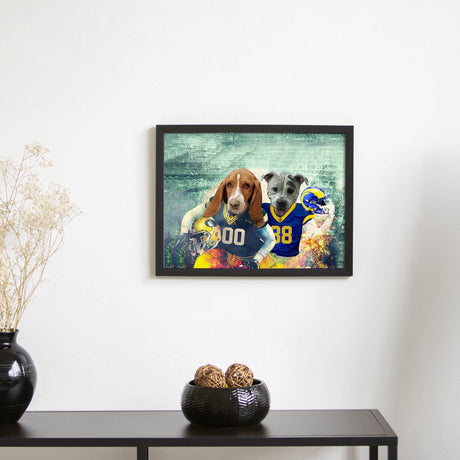 Posters, Prints, & Visual Artwork Dog Lovers - LA Rams & Greenbay 2 Dogs - Personalized Packers Pet Poster Canvas Print