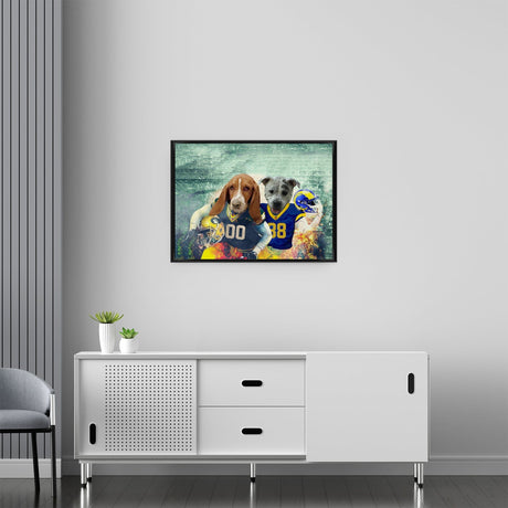 Posters, Prints, & Visual Artwork Dog Lovers - LA Rams & Greenbay 2 Dogs - Personalized Packers Pet Poster Canvas Print
