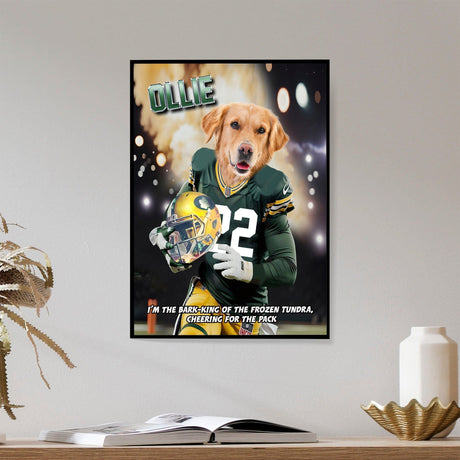 Posters, Prints, & Visual Artwork Dog Lovers - Greenbay Football Dog - Personalized Packers Pet Poster Canvas Print