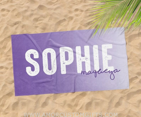Towels Solid Bold Font Style Personalized Beach Towel Personalized Name Bath Towel Custom Pool Towel Beach Towel With Name Outside Birthday Gift