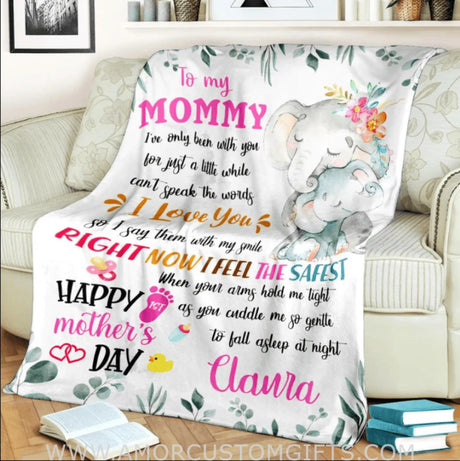 Blanket To My Mom Blanket, Mother's Day Blanket, Blanket For Mom From Daughter, Elephant Blanket