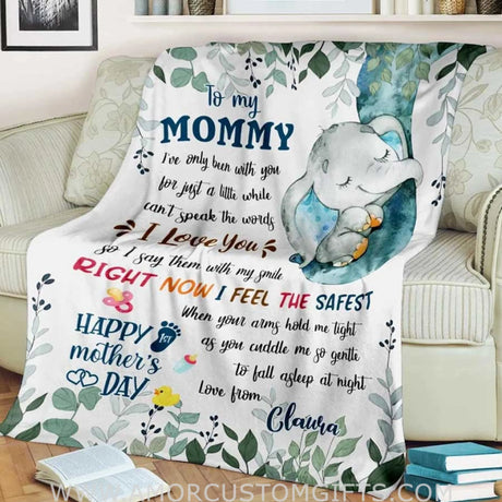 Blanket To My Mom Blanket, Mother's Day Blanket, Blanket For Mom From Daughter,  Elephant Cute Fleece Blanket