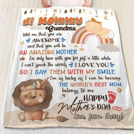 Blanket To My Mommy Blanket, First Mother's Day Blanket, Gifts For 1 St Mother's Day, Cute Blanket For Mom