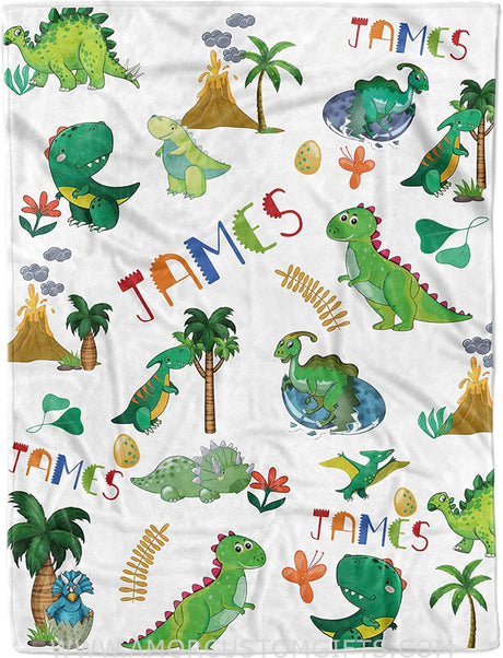 Blankets Baby Blankets for Boys Personalized, Dinosaur Blanket for Boys, Name Blankets Personalized Baby, Soft Blankets for Kids
