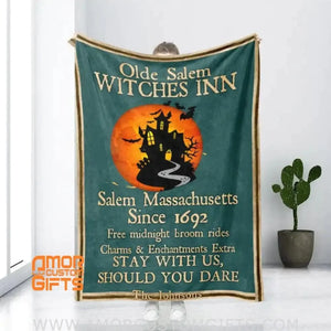 Blankets USA MADE Personalized Name Olde Salem Witches Kitchen Inn Halloween Blanket