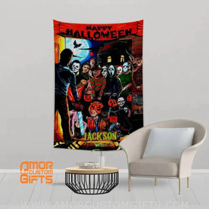 Blankets Personalized Name Super Horror Icons Halloween Blanket