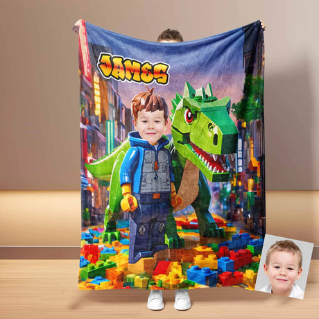 Personalized Building Blocks & Robots Blankets