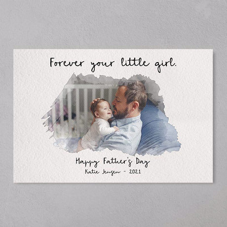 Personalized Forever Your Little Girl Photo Father‘s Day Gift Poster Canvas