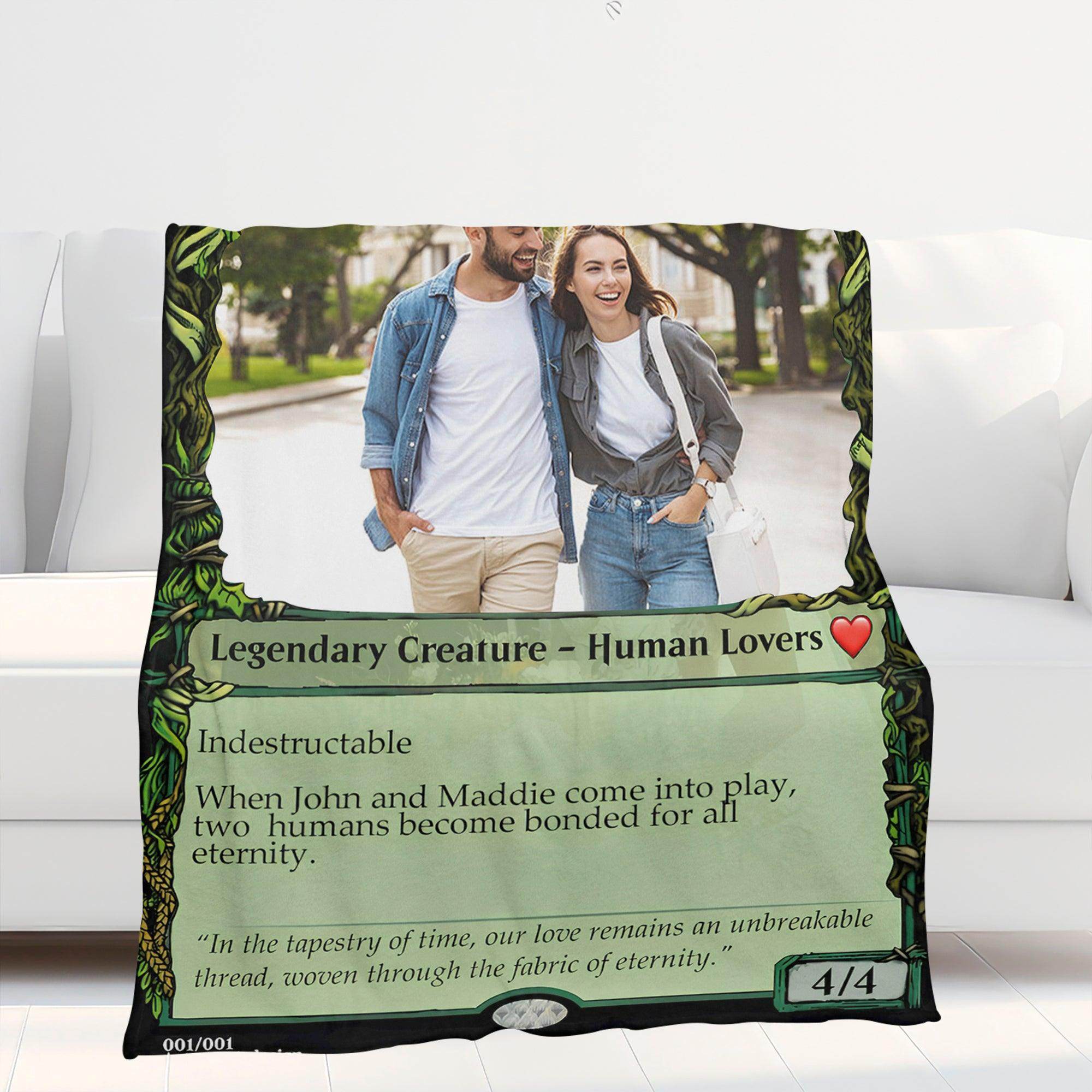 mtg card blanket Personalized Valentine Blanket – Custom Photo Couple Gift
