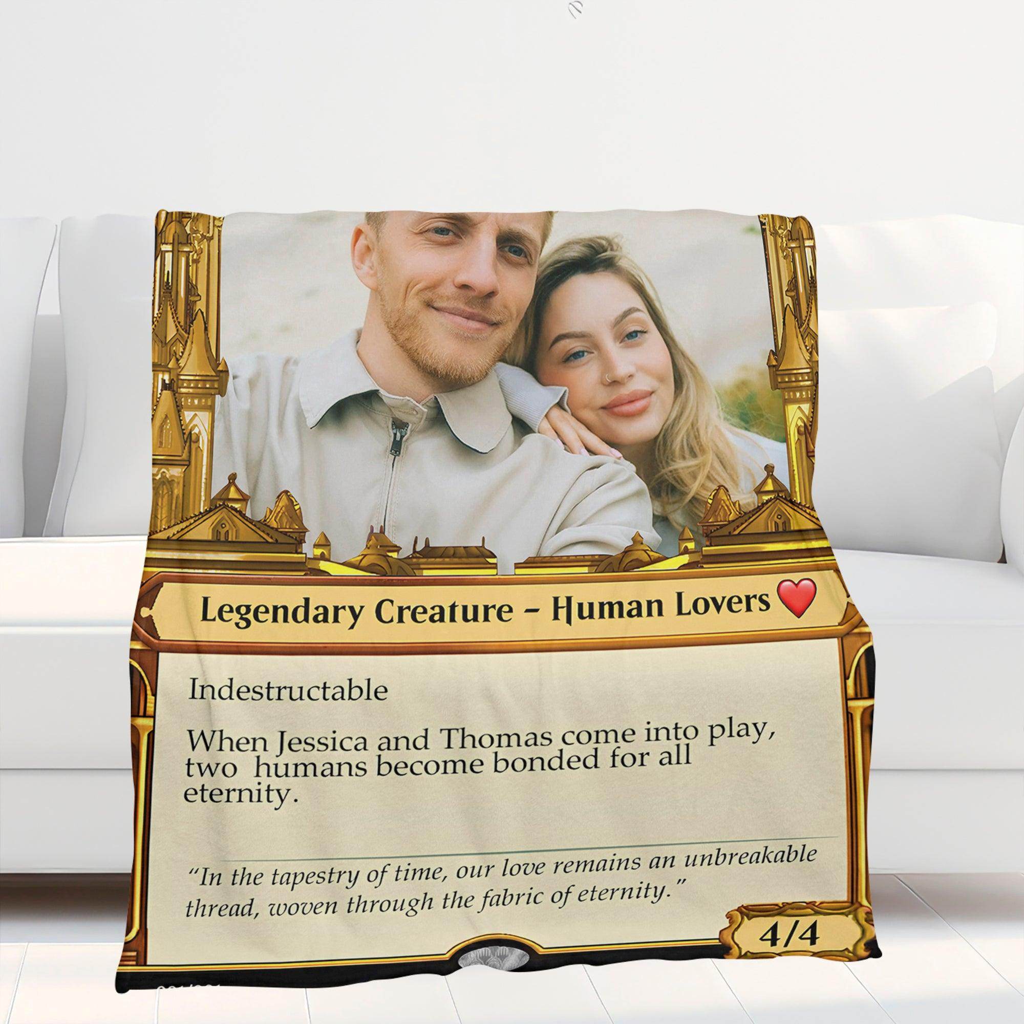 mtg love cards Personalized Valentine Blanket – Custom Photo Couple Gift