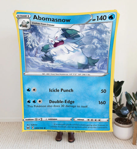 Abomasnow Sword & Shield Series Blanket | Custom Pk Trading Card Personalize Anime Fan Gift