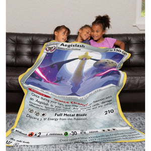 Aegislash Sword & Shield Series Blanket | Custom Pk Trading Card Personalize Anime Fan Gift