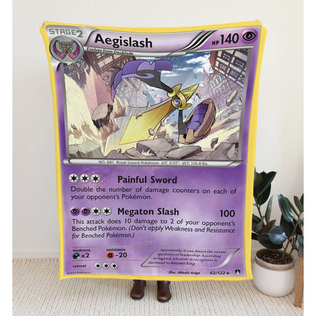 Aegislash Xy Series Blanket | Custom Pk Trading Card Personalize Anime Fan Gift
