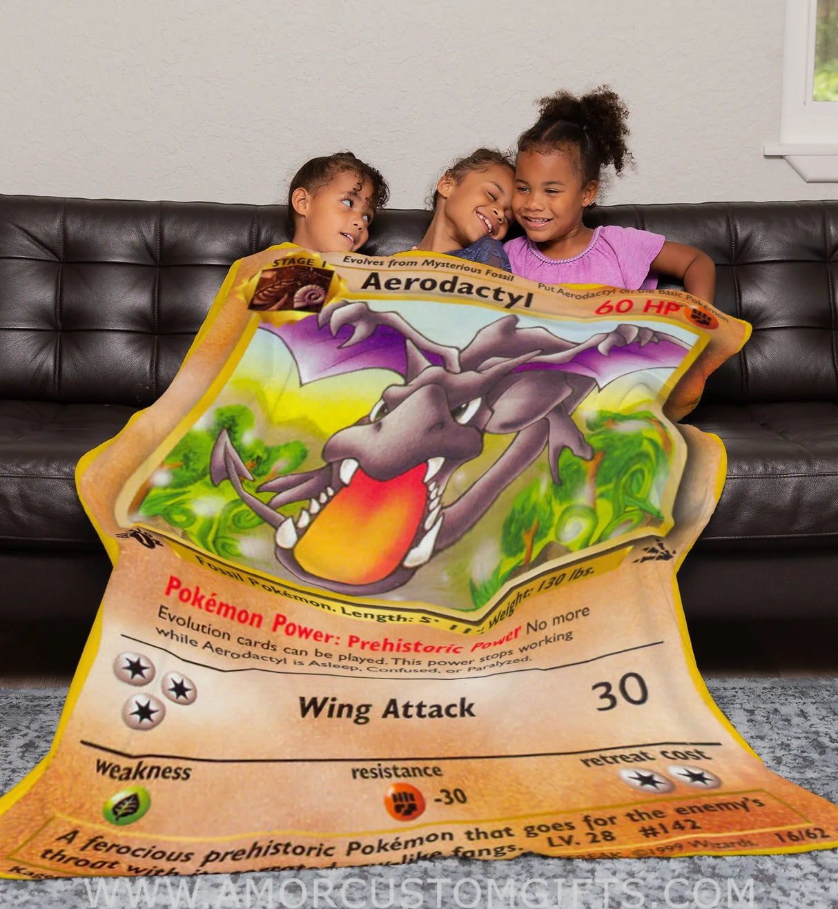 Aerodactyl Base Series Blanket | Custom Pk Trading Card Personalize Anime Fan Gift