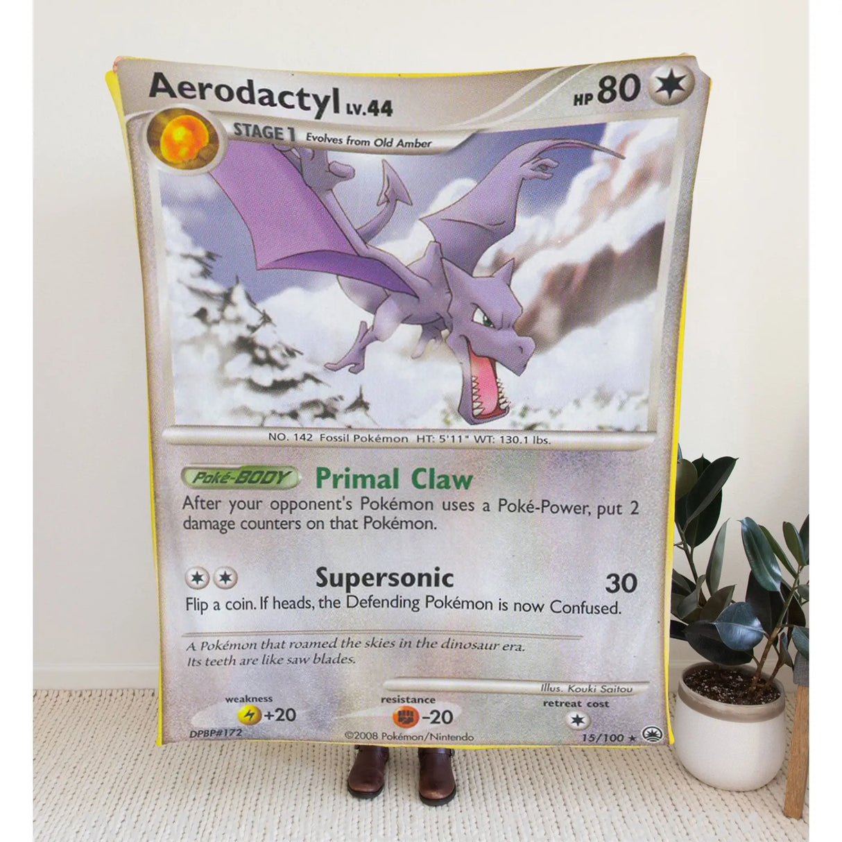 Aerodactyl Diamond & Pearl Series Blanket | Custom Pk Trading Card Personalize Anime Fan Gift
