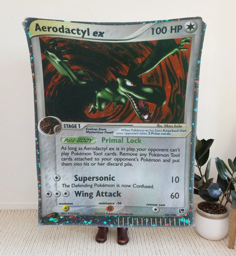 Aerodactyl Ex Ex Series Blanket | Custom Pk Trading Card Personalize Anime Fan Gift