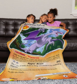 Aerodactyl Platinum Series Blanket | Custom Pk Trading Card Personalize Anime Fan Gift