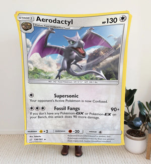 Aerodactyl Sun & Moon Series Blanket | Custom Pk Trading Card Personalize Anime Fan Gift