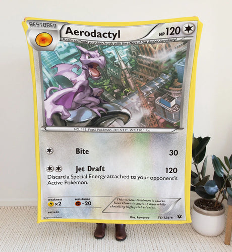 Aerodactyl Xy Series Blanket | Custom Pk Trading Card Personalize Anime Fan Gift