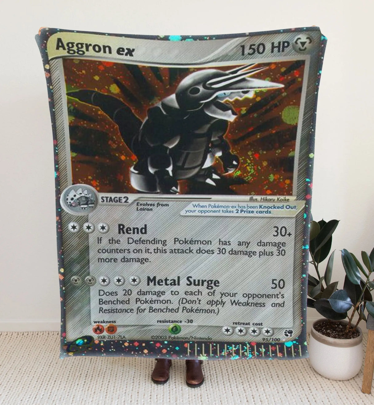 Aggron Ex Ex Series Blanket | Custom Pk Trading Card Personalize Anime Fan Gift