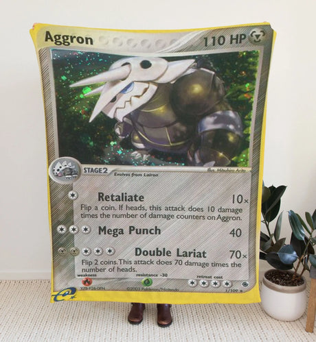 Aggron Ex Series Blanket | Custom Pk Trading Card Personalize Anime Fan Gift