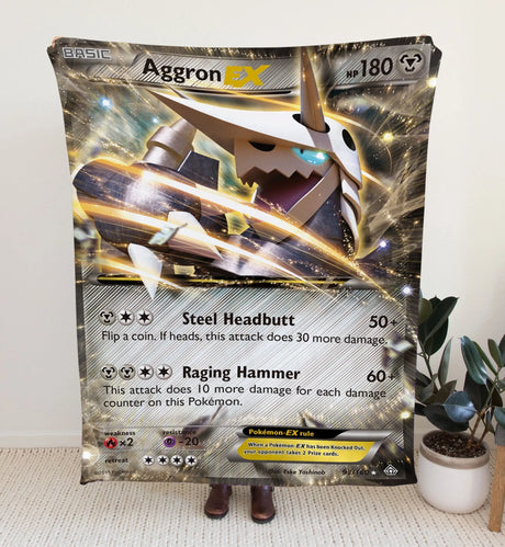 Aggron Ex Xy Series Blanket | Custom Pk Trading Card Personalize Anime Fan Gift