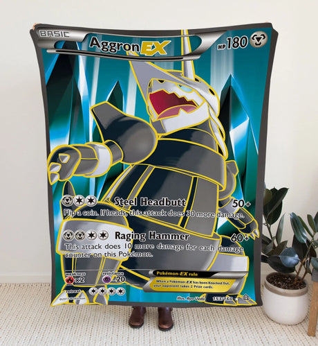 Aggron Ex Xy Series Blanket | Custom Pk Trading Card Personalize Anime Fan Gift