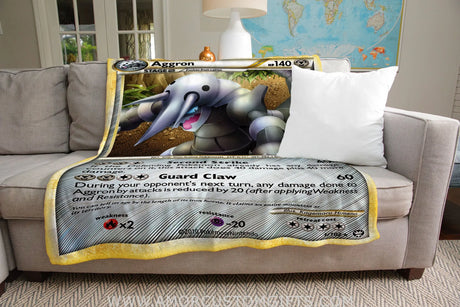 Aggron Heartgold & Soulsilver Series Blanket | Custom Pk Trading Card Personalize Anime Fan Gift