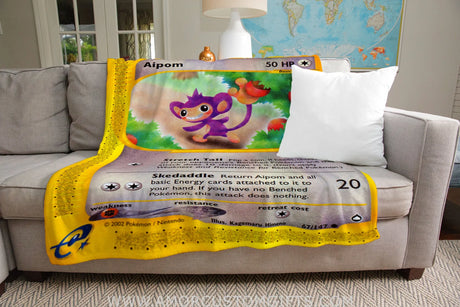 Aipom E-Card Series Blanket | Custom Pk Trading Card Personalize Anime Fan Gift