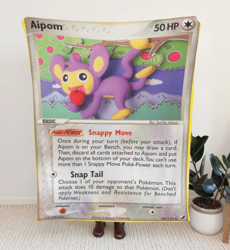 Aipom Ex Series Blanket | Custom Pk Trading Card Personalize Anime Fan Gift
