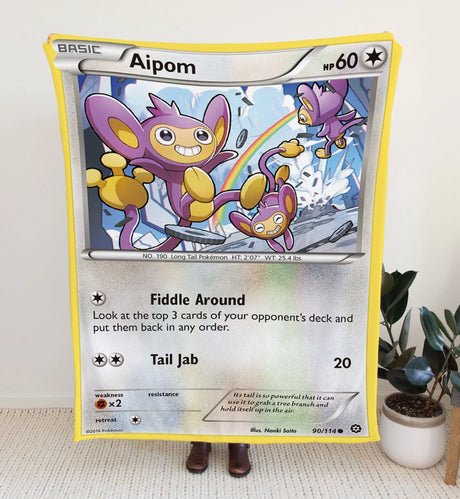 Aipom Xy Series Blanket | Custom Pk Trading Card Personalize Anime Fan Gift